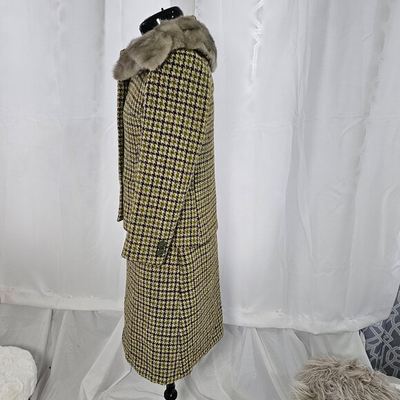 🖤 Dave Bellsey “Bellciette” Vintage 1950s Tweed Suit, Paris Design, Fur Collar - Picture 2 of 14